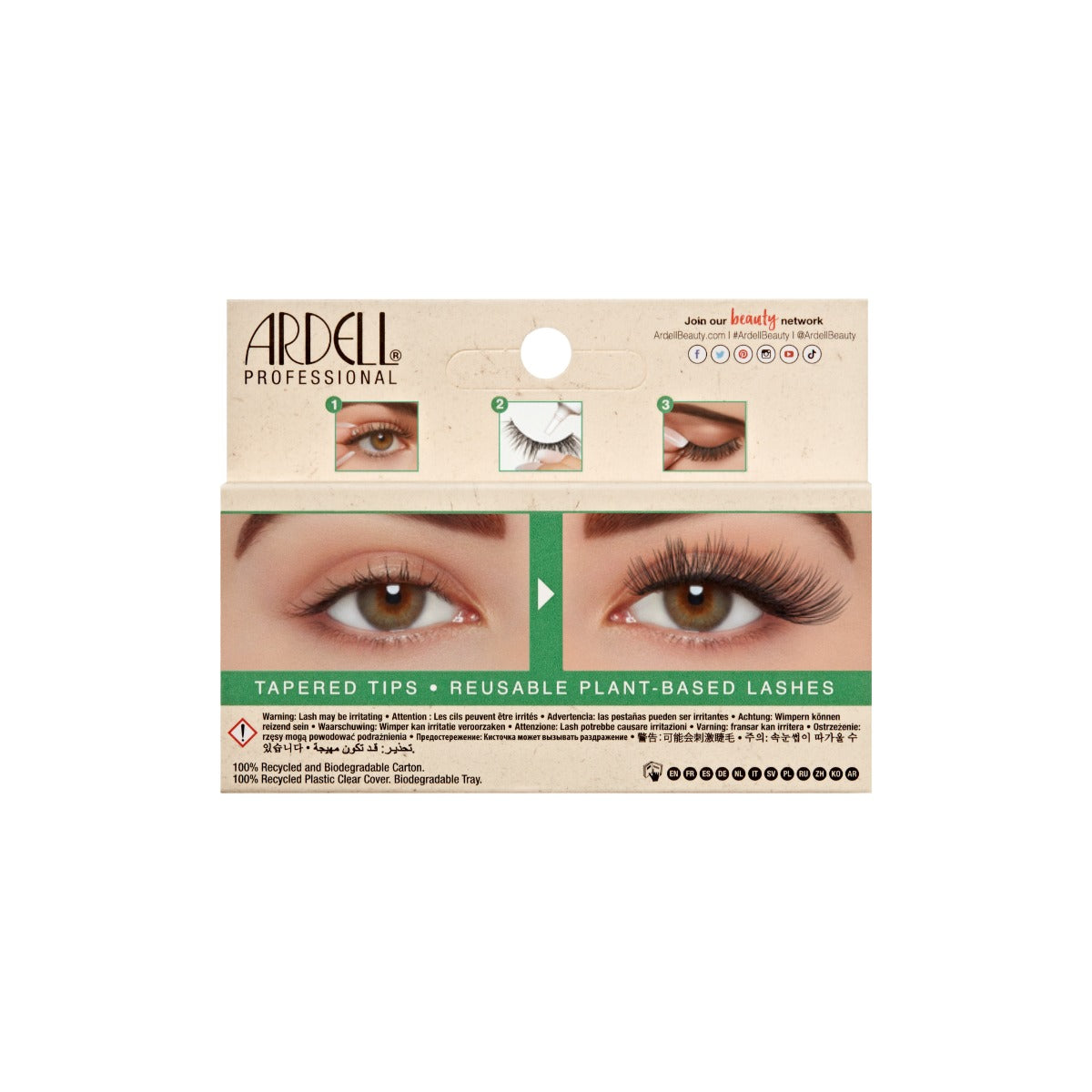 1 pair of lashes in back of packaging 
