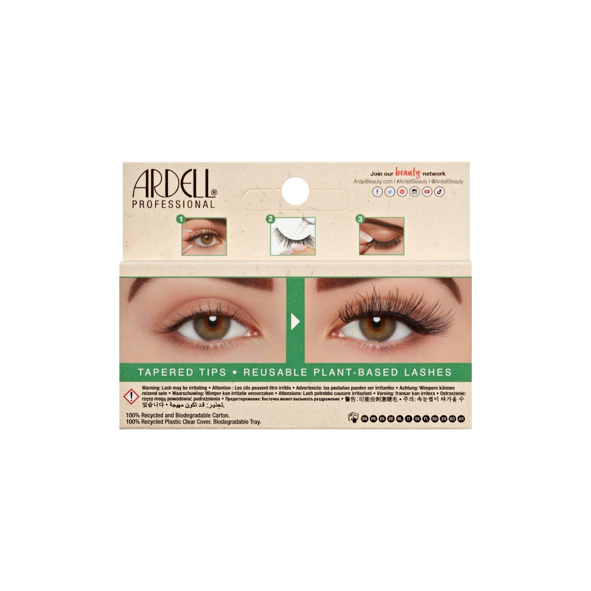 1 pair of lashes in back of packaging 
