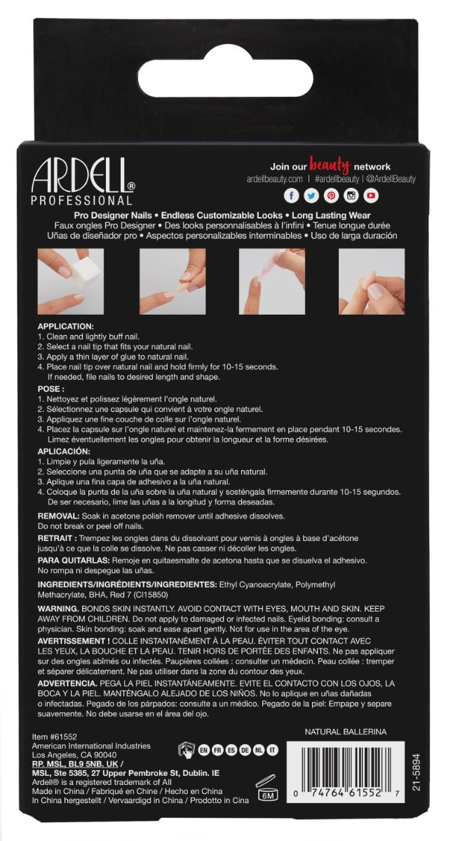 Back detail ofArdell, Nail Addict Natural Ballerina color pack