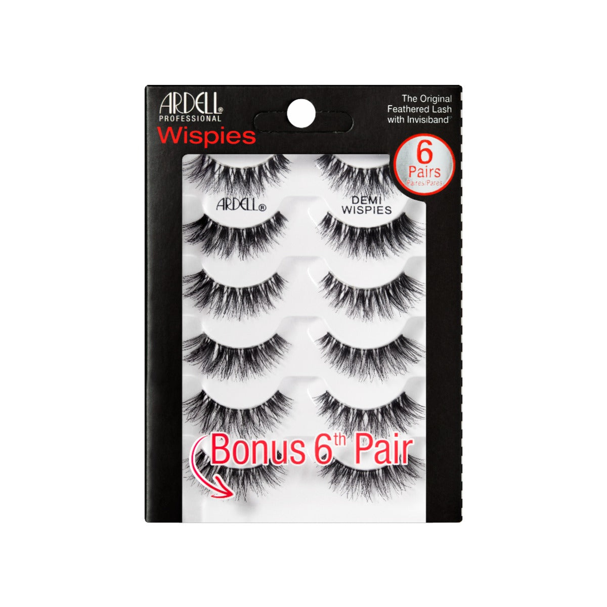 A set of Ardell Demi Wispies in 6 pairs showing its perfect amount of flutter, feathering & curl