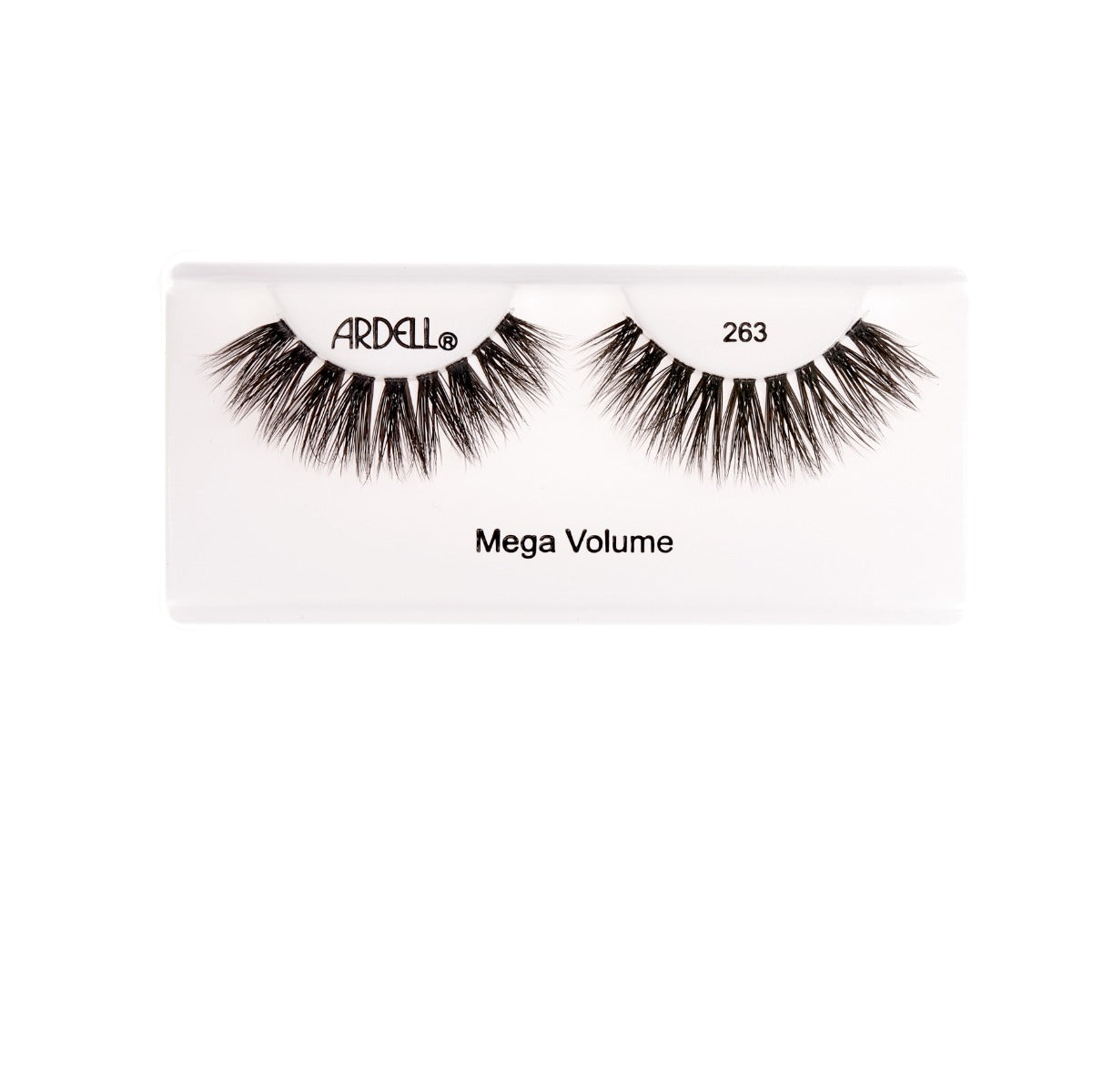 Ardell Mega Volume Lashes 263 – Dramatic, multi-layered false lashes with intense volume for bold, eye-catching looks.