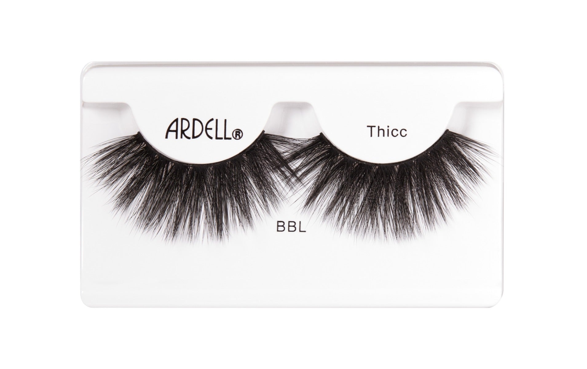 Intense volume Ardell BBL Thicc lashes for a bold lash line and maximum eye definition.