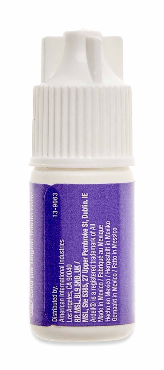 Ardell Nail Glue Bottle (Back View) – Professional-grade Ardell nail glue with secure hold; ideal for long-lasting artificial nail wear.