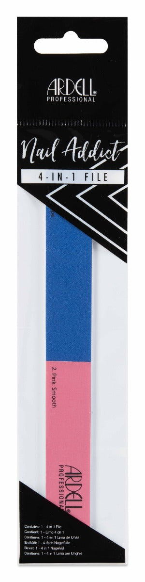 Front of Ardell Nail Addict 4-in-1 Nail File in packaging