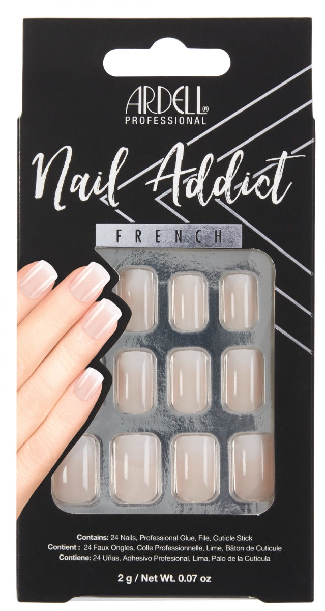 Front view of a sealed pack of Ardell Nail Addict Subtle French
