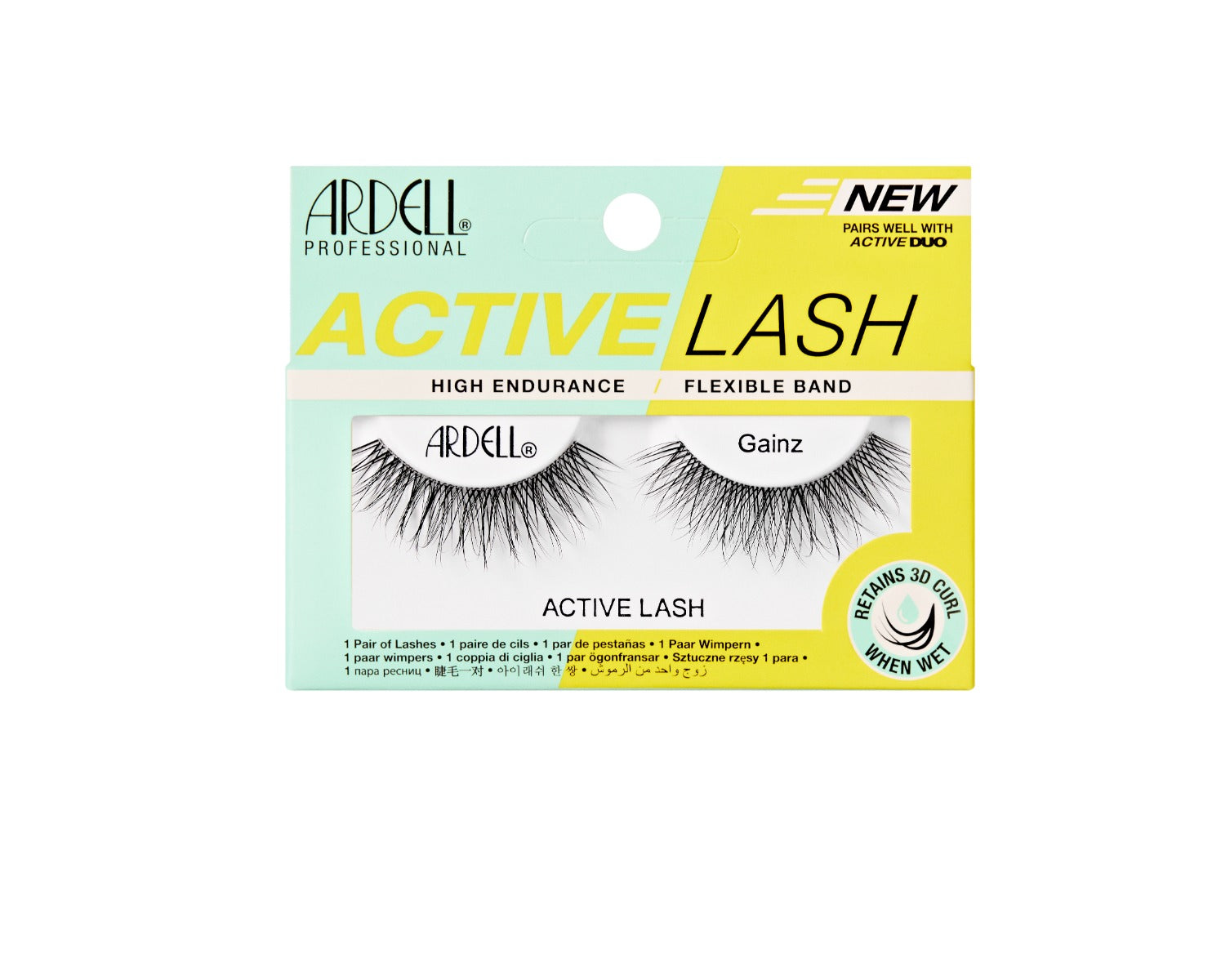 Front of Ardell Active Lash Gainz variant wall-hook retail pack