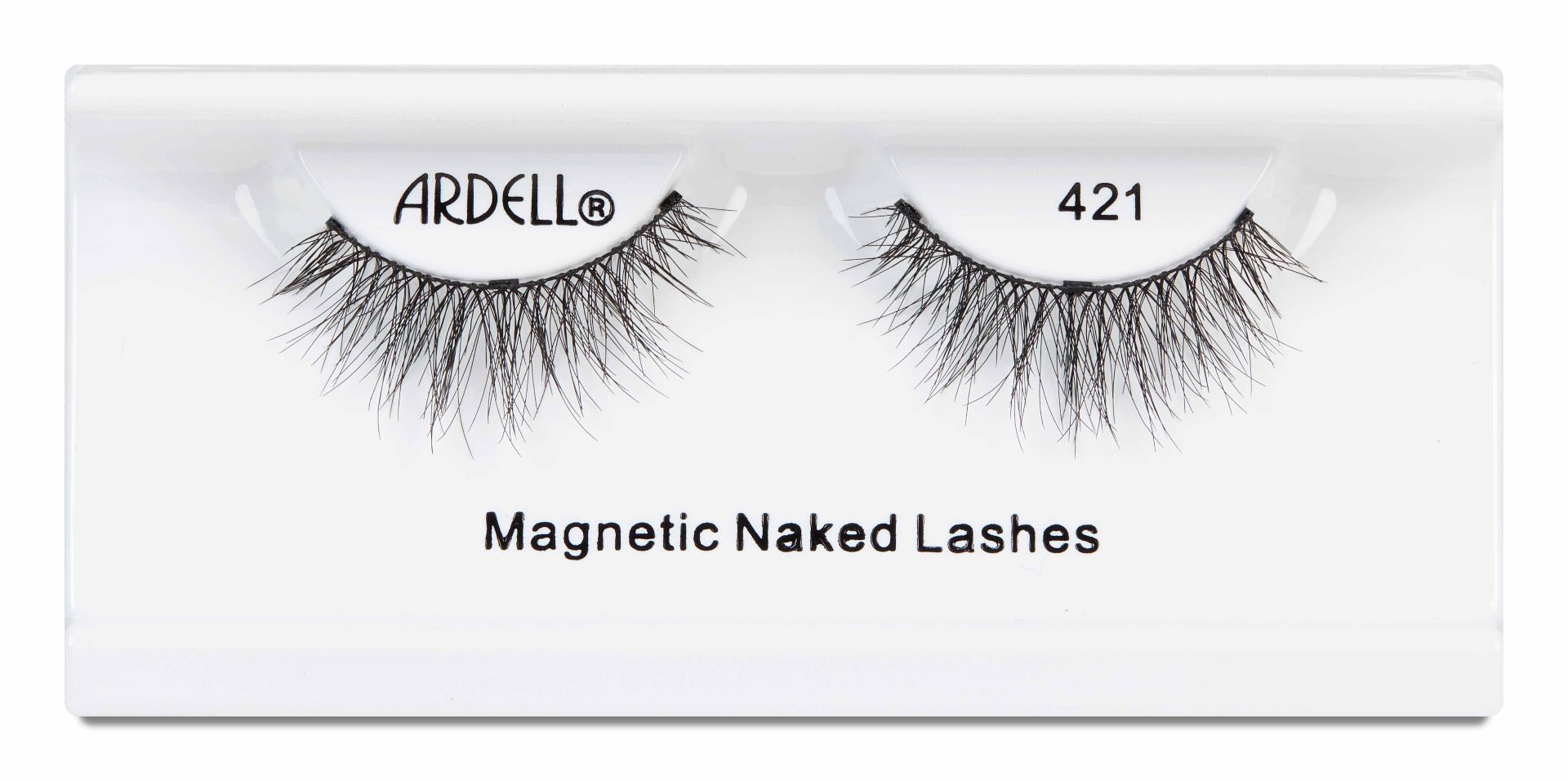Ardell Magnetic Naked Lashes 421 with soft volume and invisible band for a seamless natural finish.