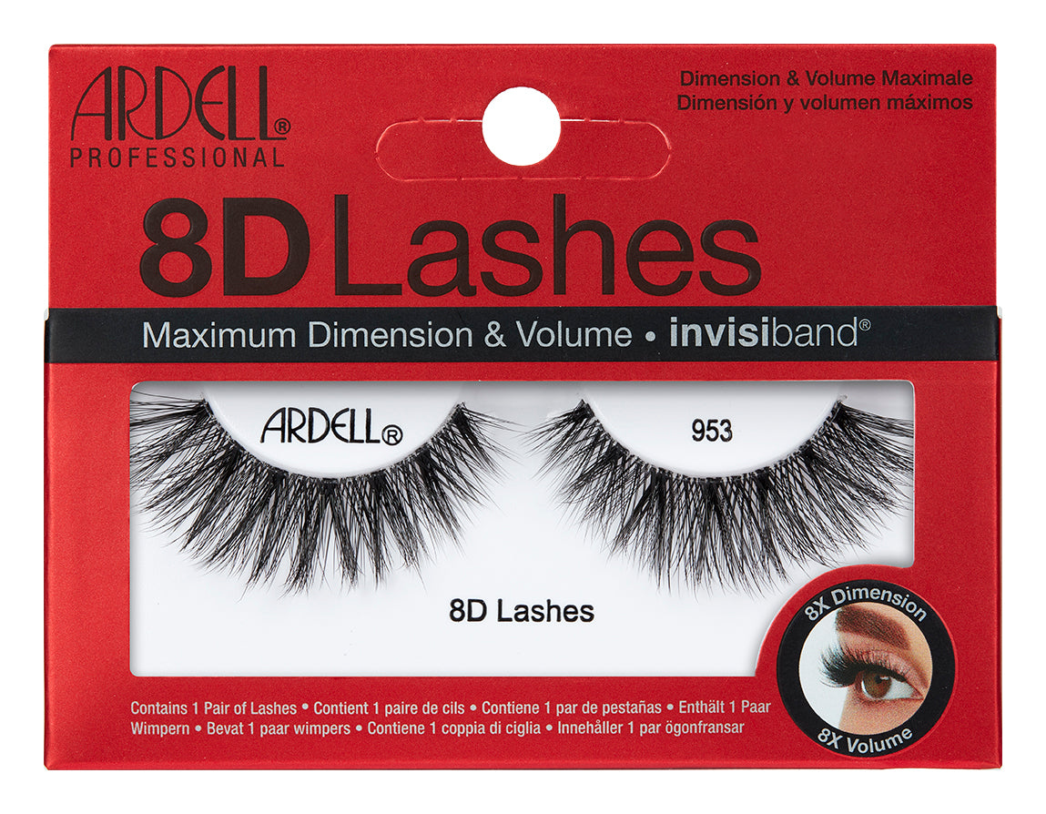Ardell 8D Lash 953 placed inside its retail packaging, with some texts written on it