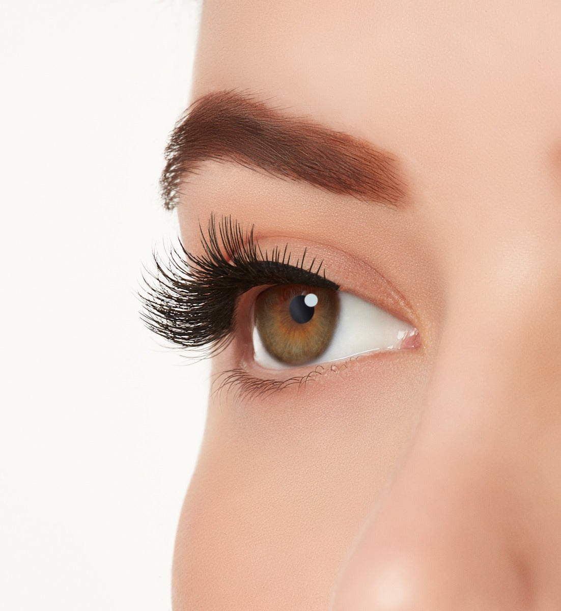 Side view of a model with Ardell Active Lash Speedy lashes