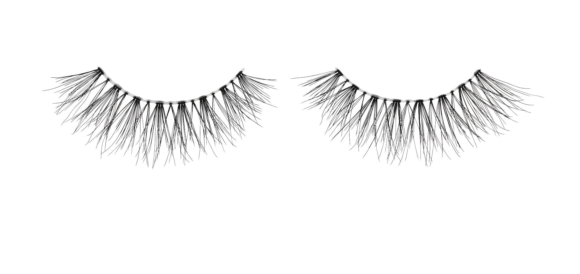 Pair of Ardell Naked Lash 422 false lashes side by side featuring soft and comfortable Invisiband lash band