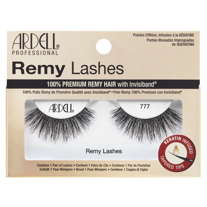 Ardell Remy Lashes 777 made from 100% premium Remy hair with Invisiband® for natural, keratin-infused lash volume.