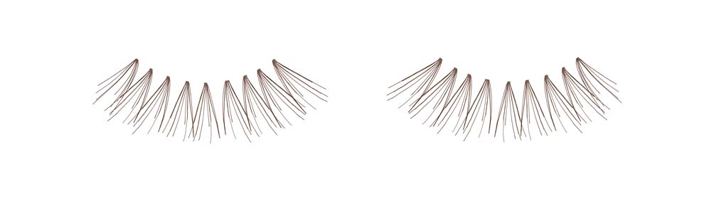 1 set of  Ardell Knot-Free Individuals Lashes - Long (Brown) side by side  arranged to fit the left and right eyelids
