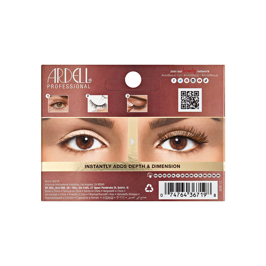 Ardell Lashes 36719 Balayage Wispies Ash Brown Packaging Back Side