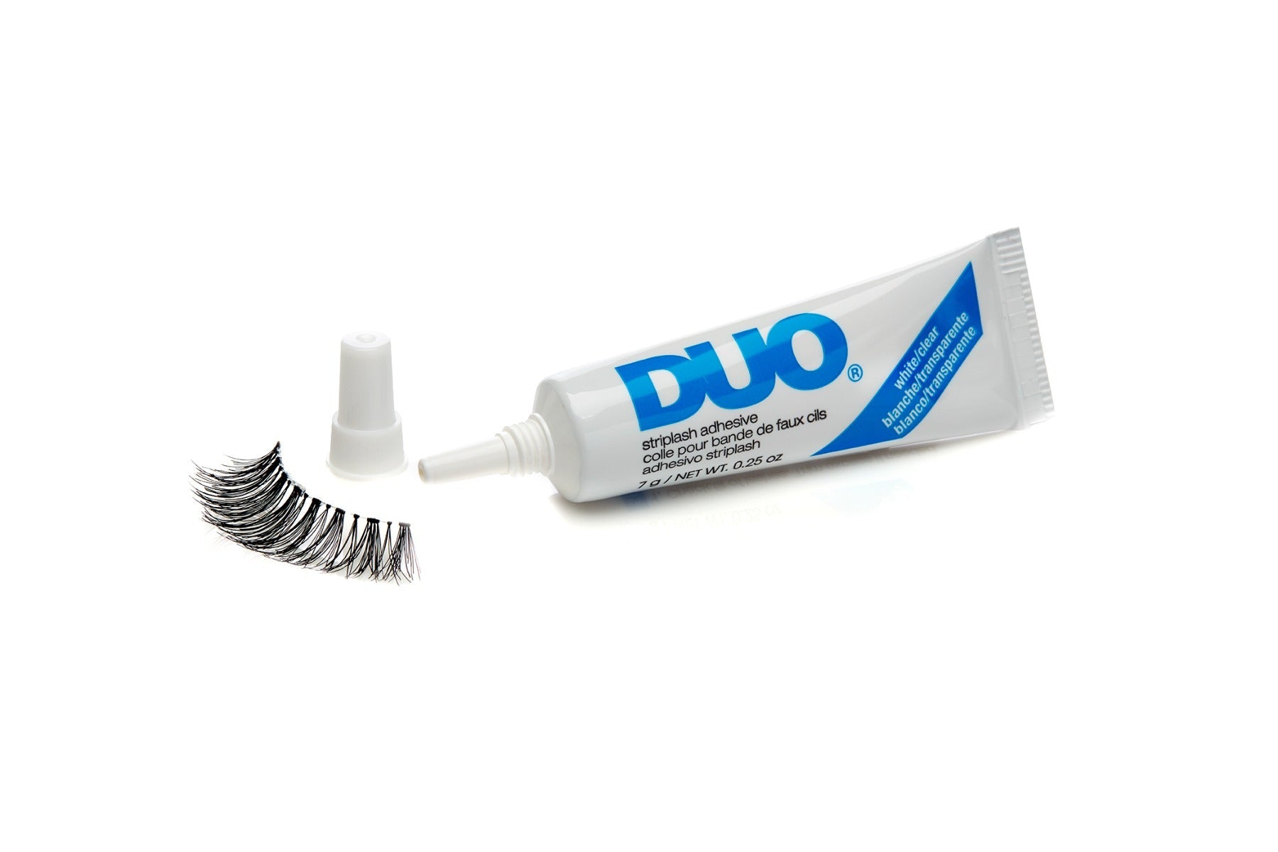 Ardell DUO Strip Lash Adhesive set lay in a white color setting