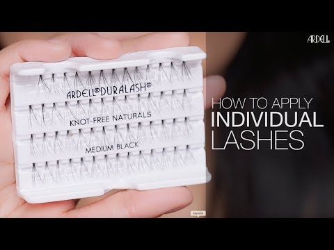 Video thumbnail showing Ardell Duralash Knot-Free Naturals with text "How to Apply Individual Lashes" for tutorial video.