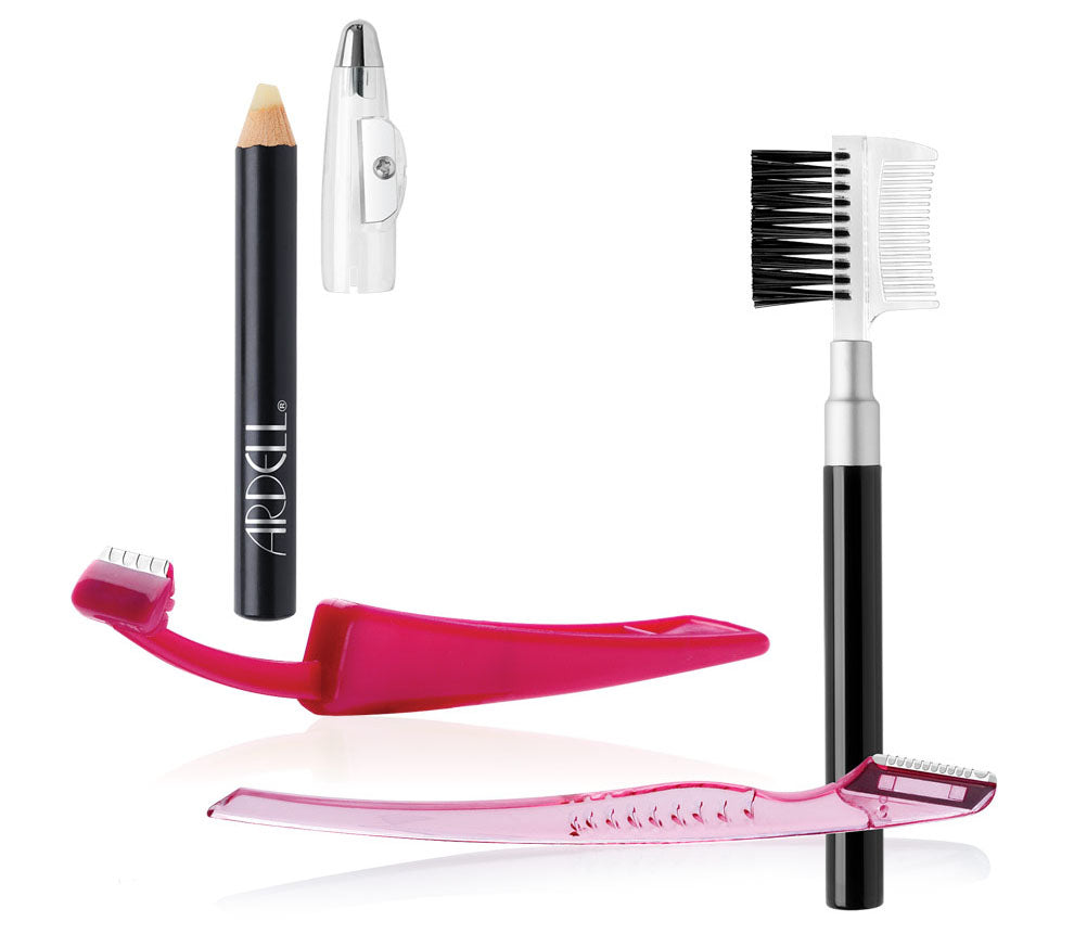 Ardell Complete Brow Grooming Kit with Trim and Shape Razor, Precision Shaper, Brow Comb/Brush, and Brow Grooming Pencil
