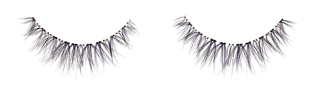 Pair of Ardell Natural 172 faux lashes side by side featuring clustered lash fibers