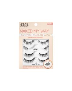 Front View of Naked My Way Lashes 435  retail wall hook box 