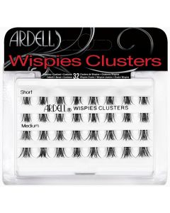 A Combo Pack of 32 lash Ardell Wispies Clusters Individuals inside its retail packaging which is short & medium length lightweight