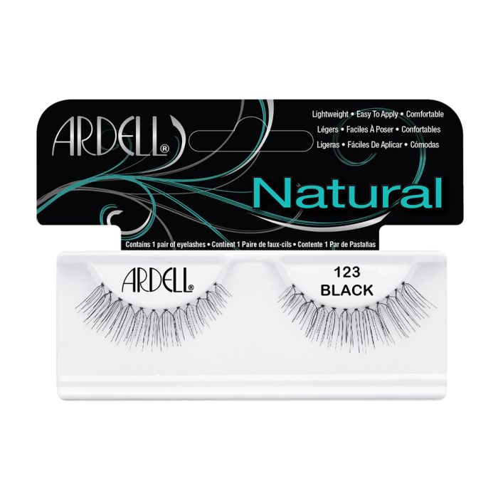 A single pair of Ardell Natural 123 showing its two-layered lashes & rounded lash style