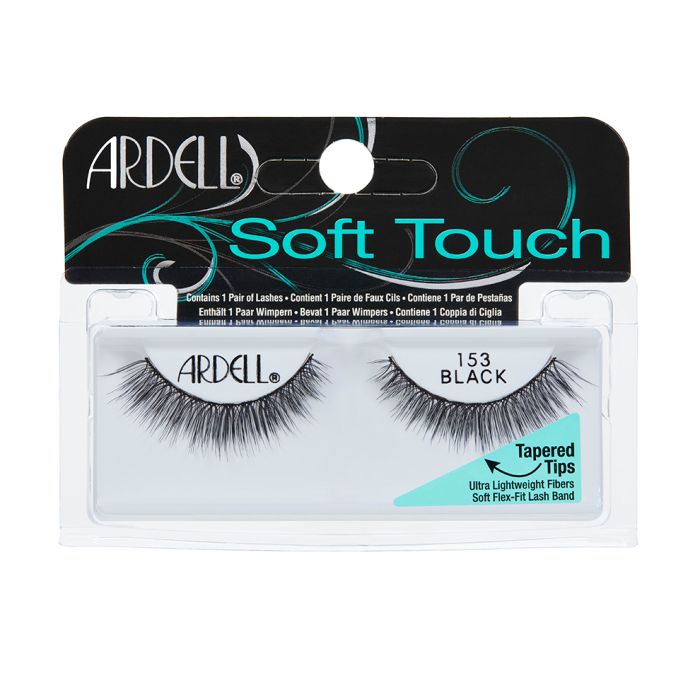 Close-up of an Ardell Soft Touch 163 false lash for the right eye with the pre-curved band for perfect contour fit