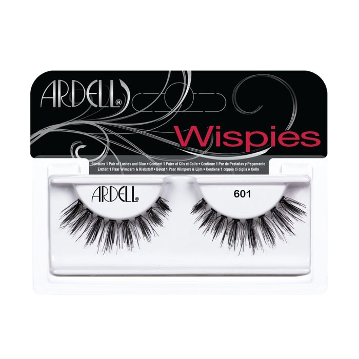 Ardell Wispies Clusters 601 Striplash inside its retail packaging with some texts written on it